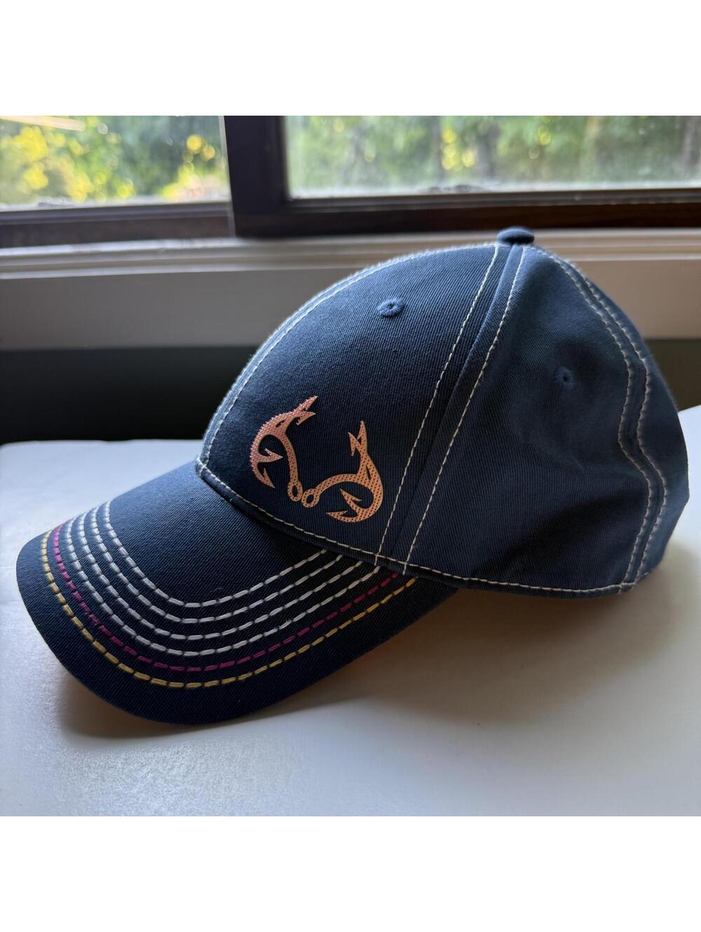 Realtree Fishing Ladies Fit Snapback Hat Navy Pink Outdoor Cap